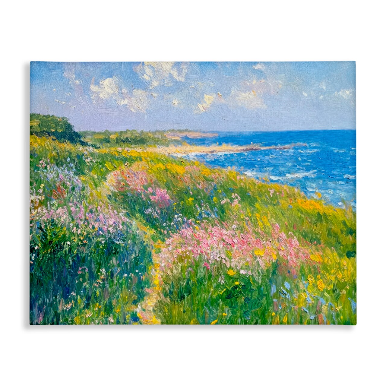 Stupell Industries Impressionist Smudged Coast Canvas, design by Petal Prints Design